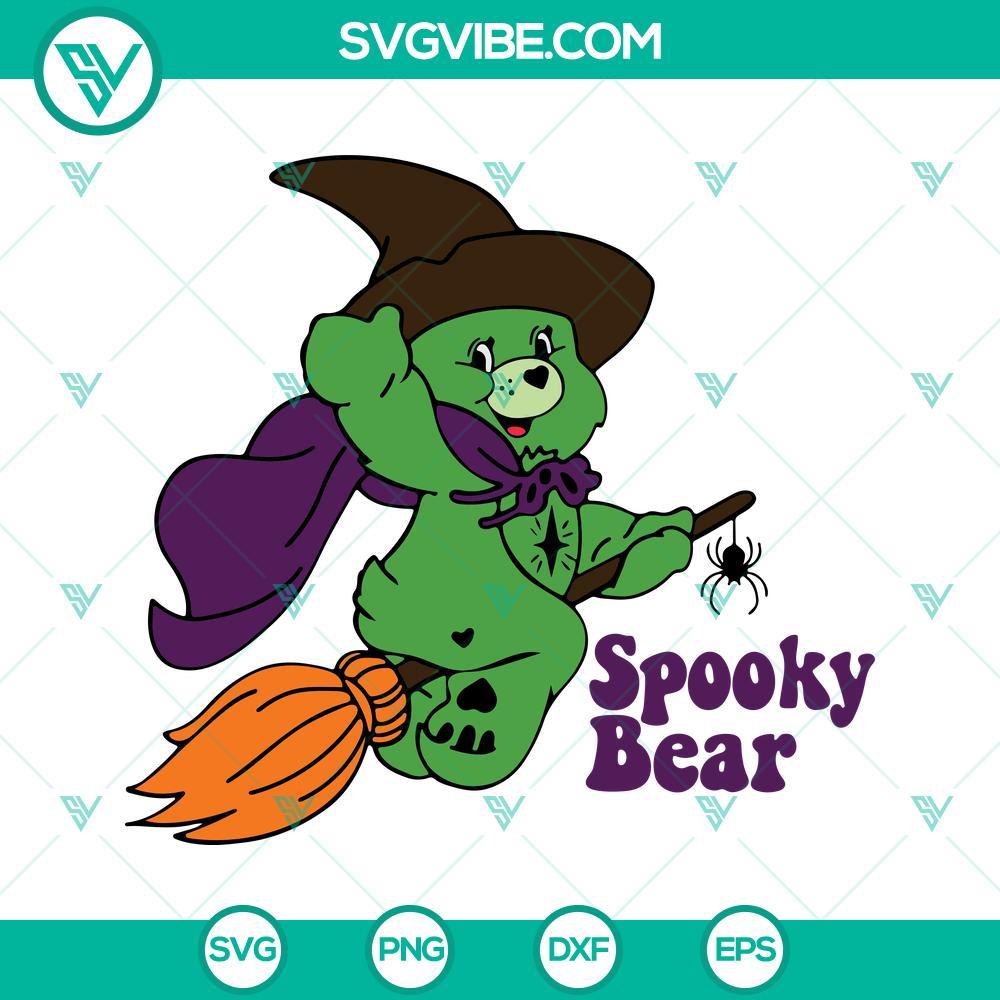 spooky bear witch svg halloween care bear svg png dxf eps cricut silhouette vector clipart 3 mockup