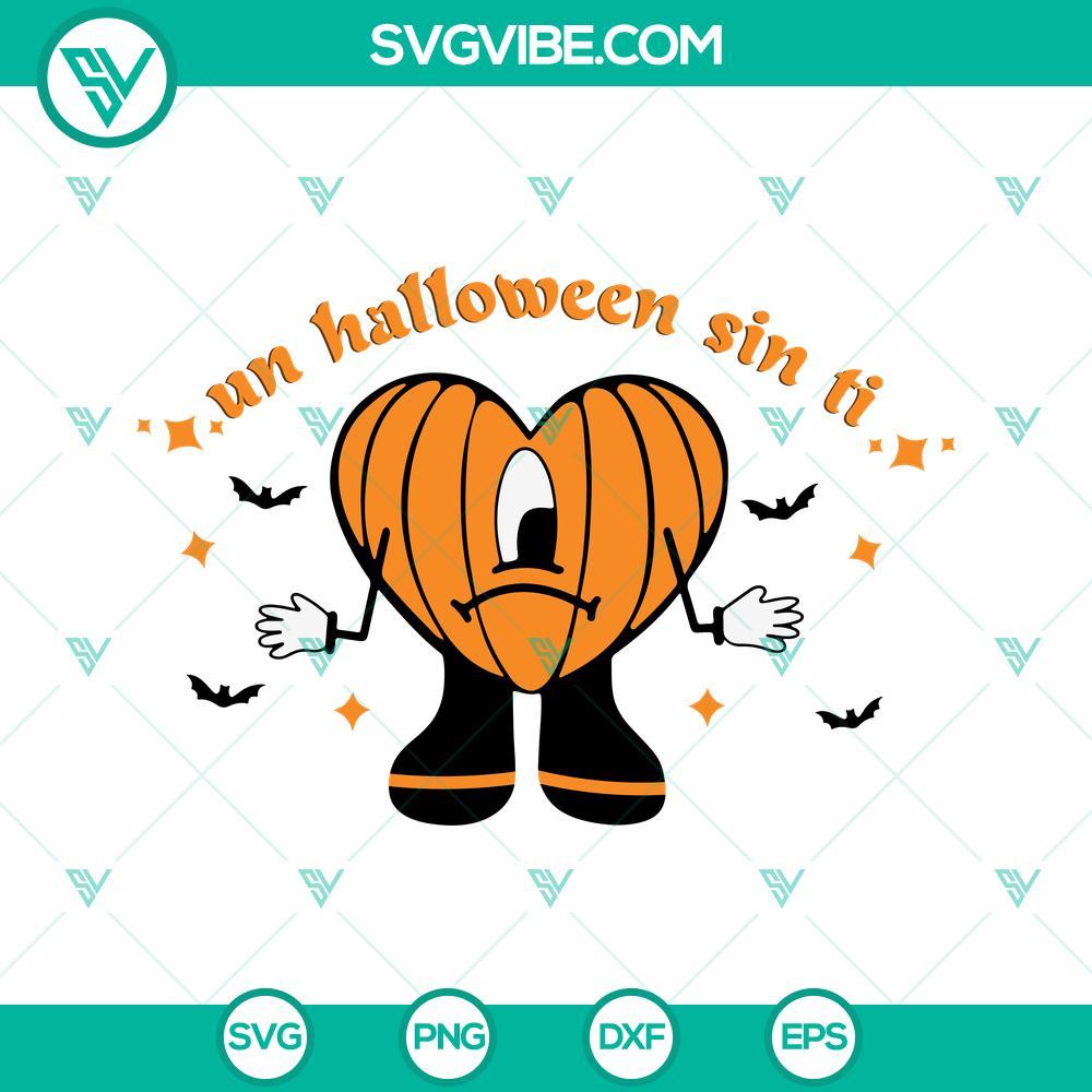 un halloween sin ti svg bad bunny heart pumpkin halloween svg png dxf eps cut file 8 mockup