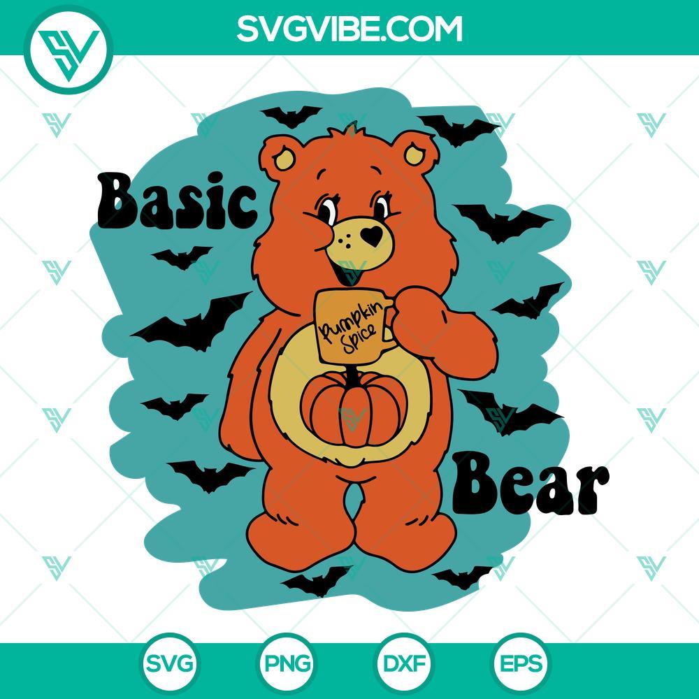 basic bear halloween svg care bear halloween pumpkin spice svg png dxf eps cut files 2 mockup