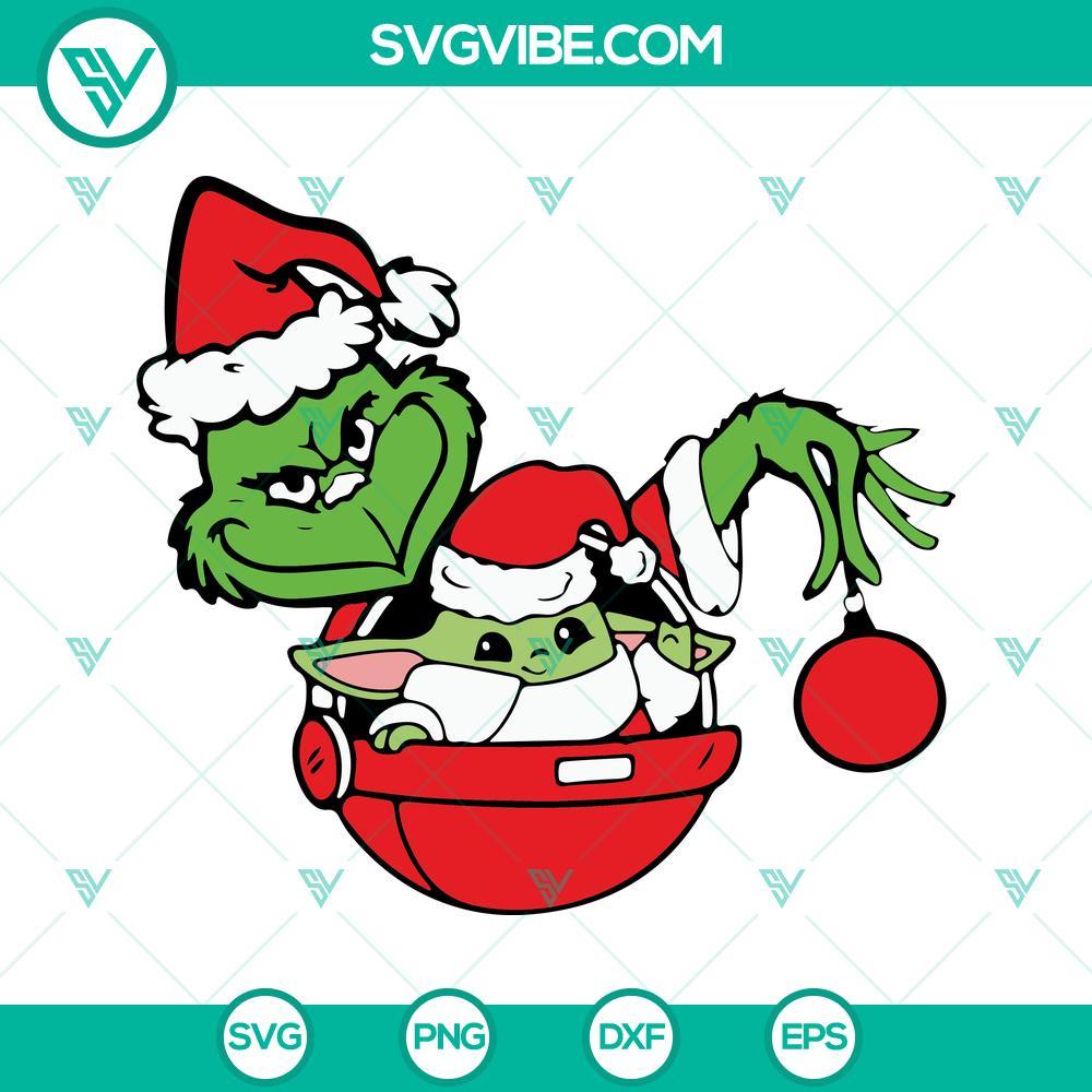 grinch and baby yoda santa hat christmas svg star wars christmas svg grinch christmas svg 5 mockup