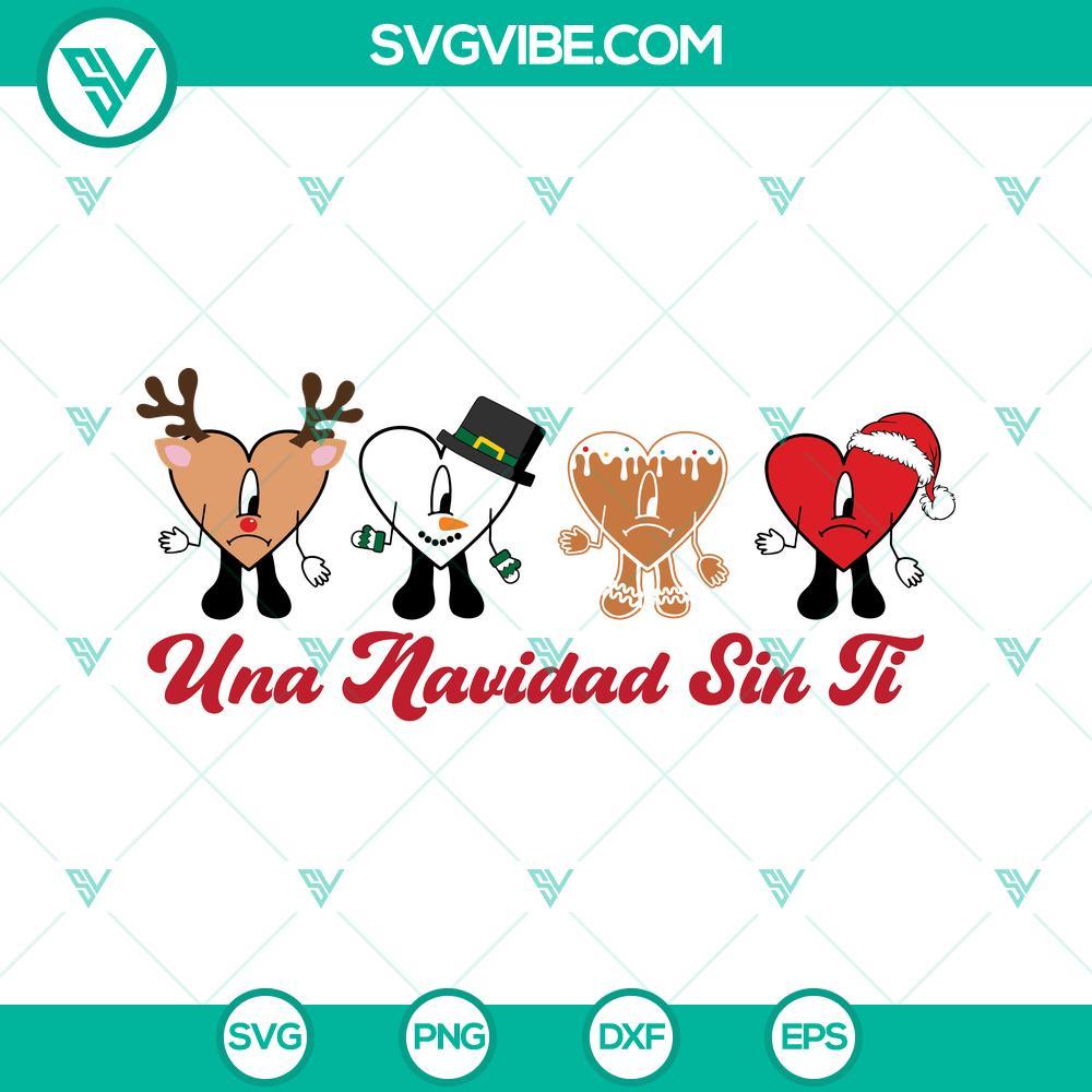 una navidad sin ti svg bad bunny santa claus reindeer snowman gingerbread christmas svg 5 mockup