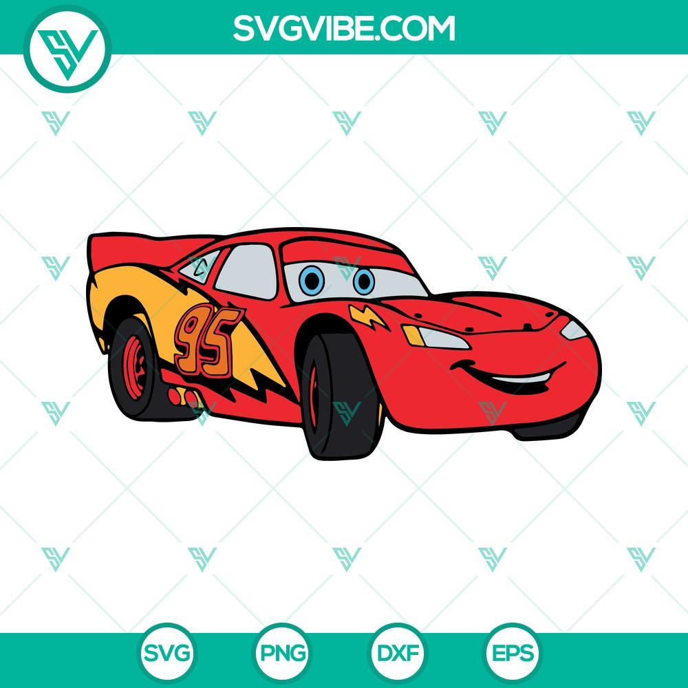 cars lightning mcqueen 95 svg png dxf eps cricut silhouette vector clipart 4 mockup