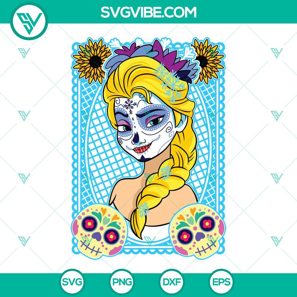 princess elsa sugar skull svg disney princess day of the dead svg dia de los muertos svg 7 mockup