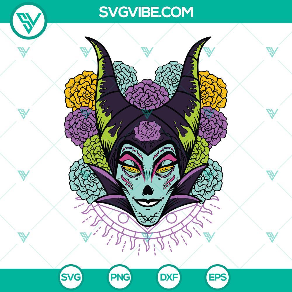 maleficent sugar skull svg day of the dead maleficent svg dia de los muertos maleficent svg 8 mockup