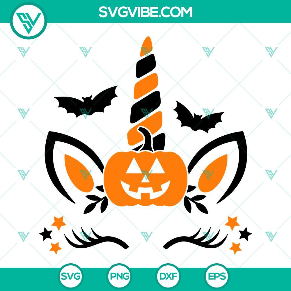 unicorn face pumpkin halloween svg instant digital download 6 mockup