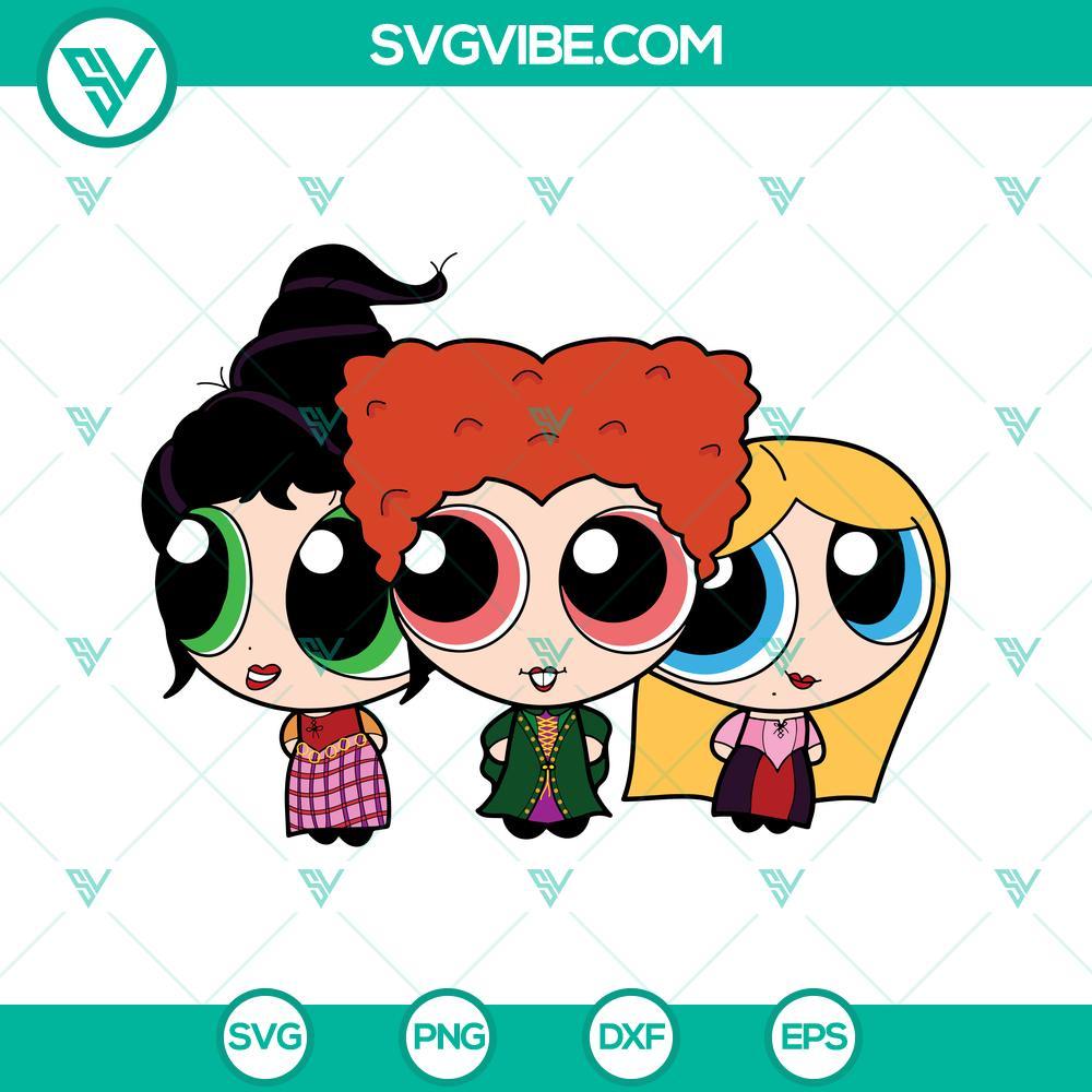 hocus pocus the powerpuff girls halloween svg png dxf eps cricut silhouette 9 mockup