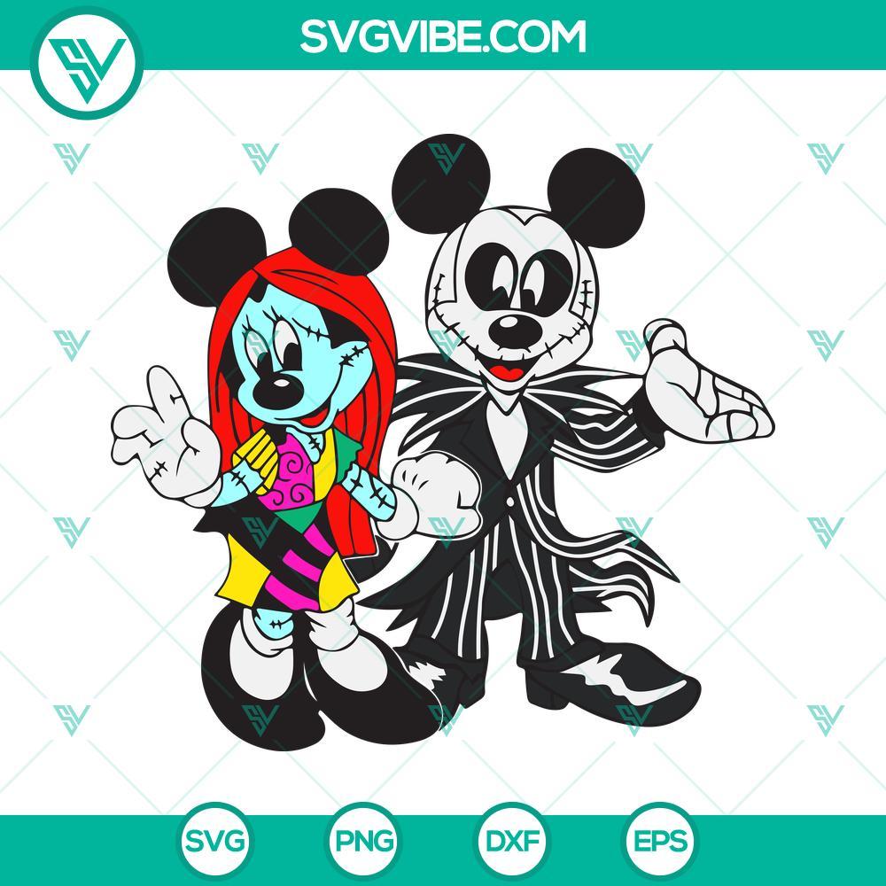 mickey jack and minnie sally svg jack skellington svg jack and sally svg nightmare before christmas svg 6 mockup