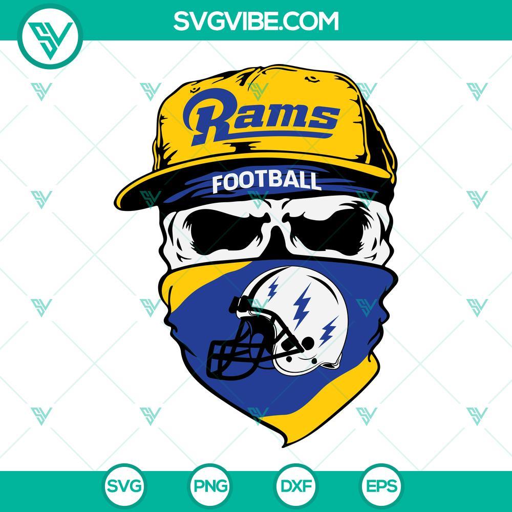 los angeles rams skull svg rams football svg png dxf eps cut files 2 mockup