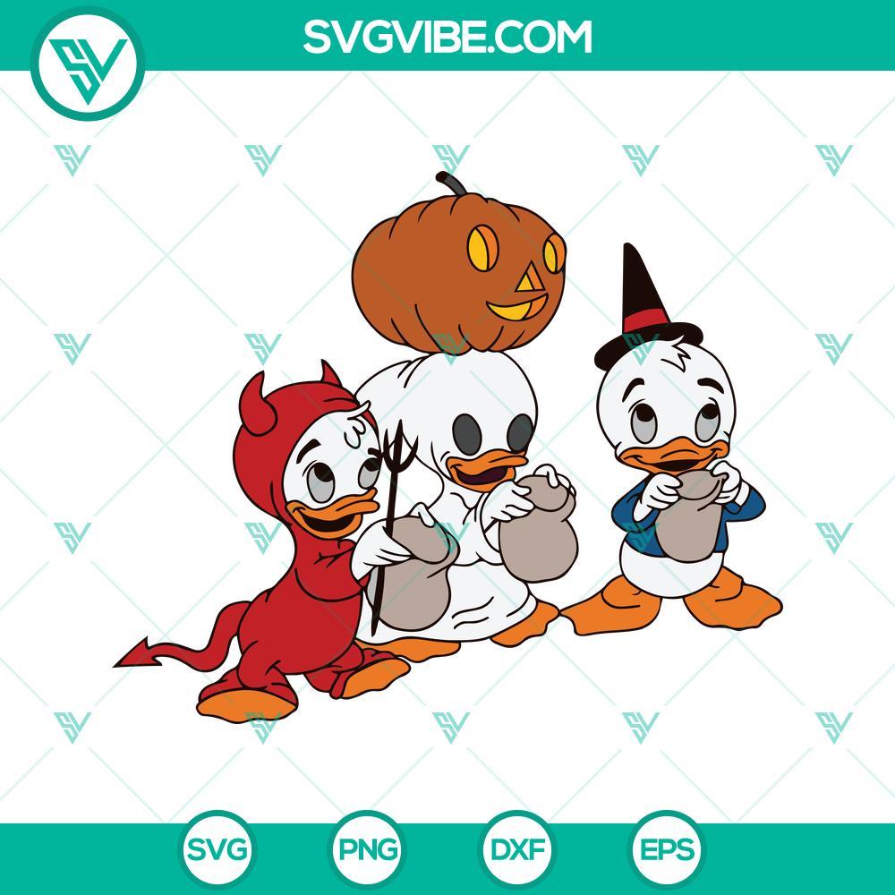 huey dewey and louie duck halloween svg png dxf eps cut files for cricut silhouette 8 mockup