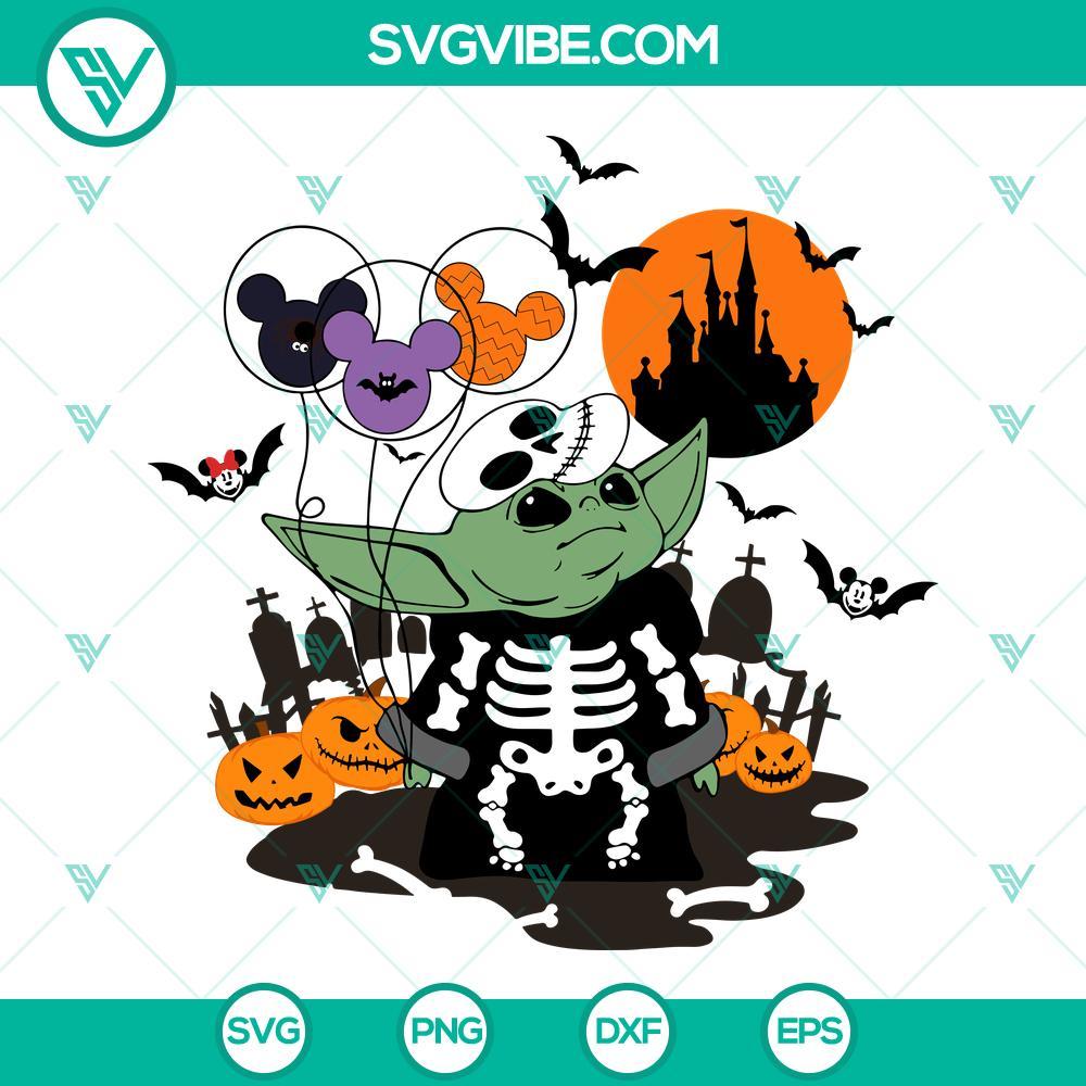 baby yoda skeleton svg baby yoda happy halloween svg png dxf eps cut files 8 mockup