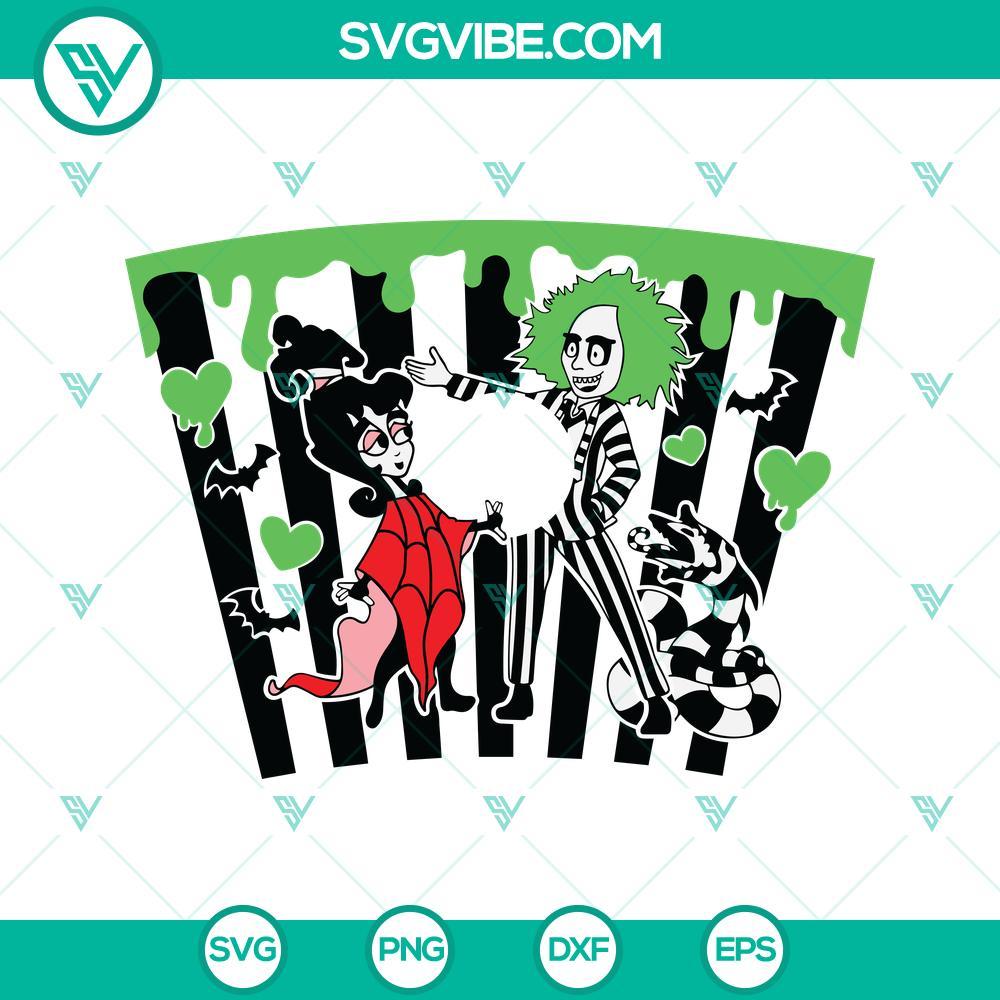 beetlejuice lydia deetz full wrap for starbucks 24oz cold cup svg halloween horror full wrap venti cold cup 24 oz svg png dxf eps 3 mockup