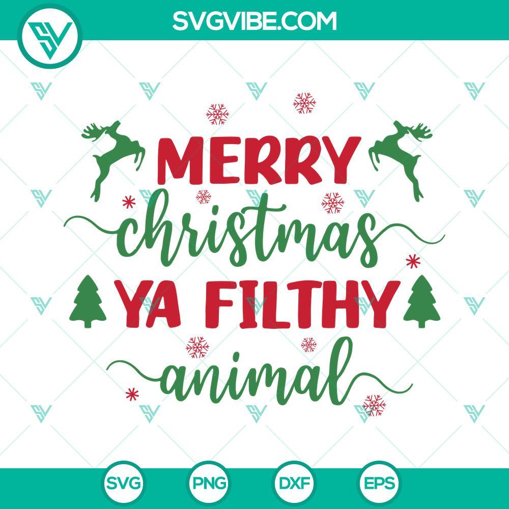 merry christmas ya filthy animal svg christmas shirt svg funny christmas svg file for cricut 3 mockup