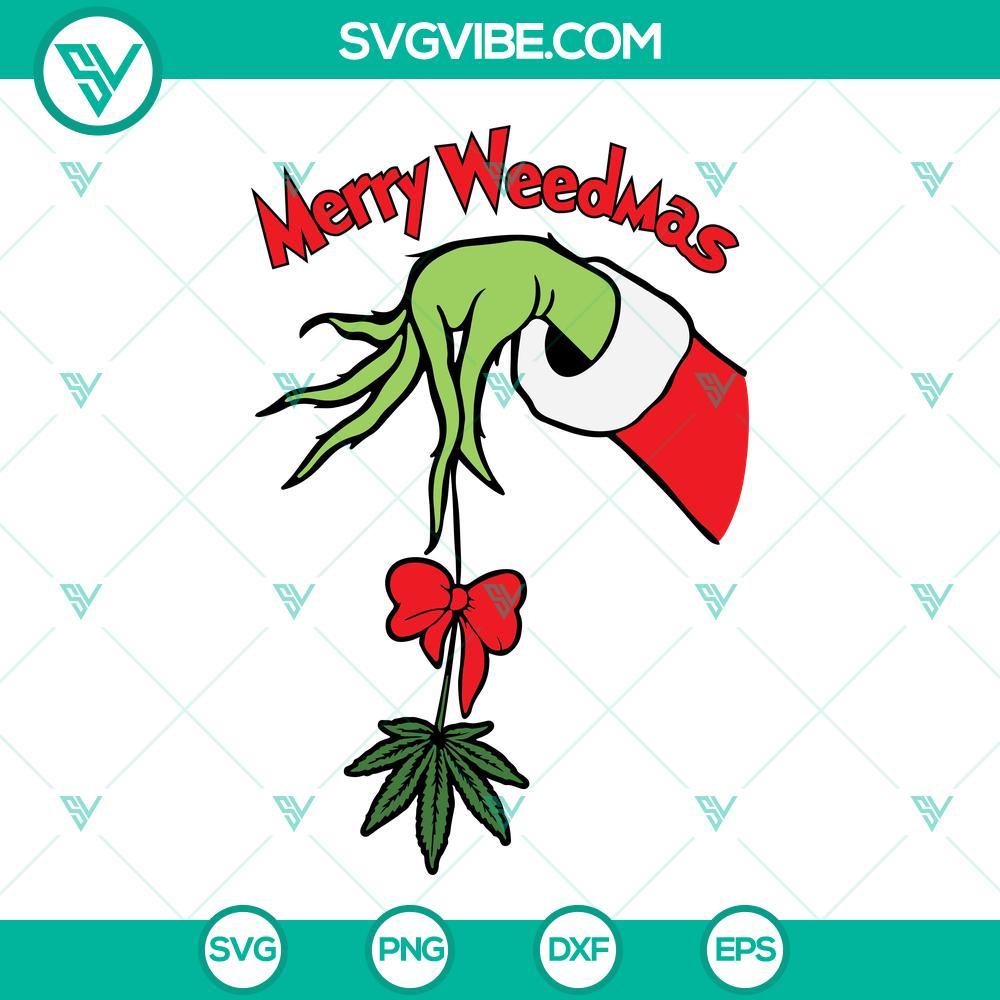 grinch hand merry weedmas svg grinch christmas weed svg grinch hand svg png dxf eps digital files 1 mockup