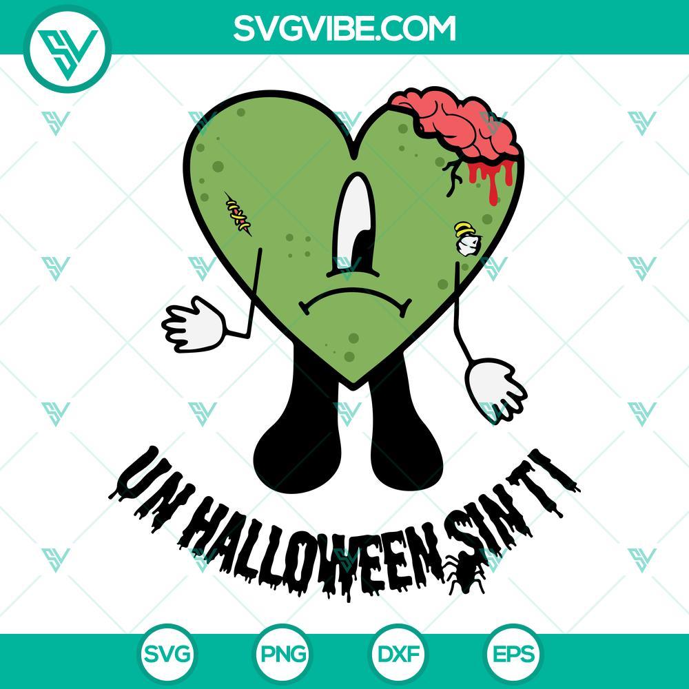 zombie bad bunny heart halloween svg spooky un halloween sin ti svg png dxf eps vut files 5 mockup