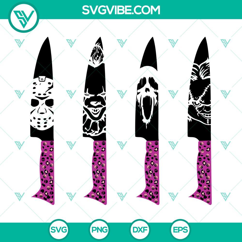 horror movie characters in knives svg pink halloween svg dxf eps png designs vector clipart 3 mockup