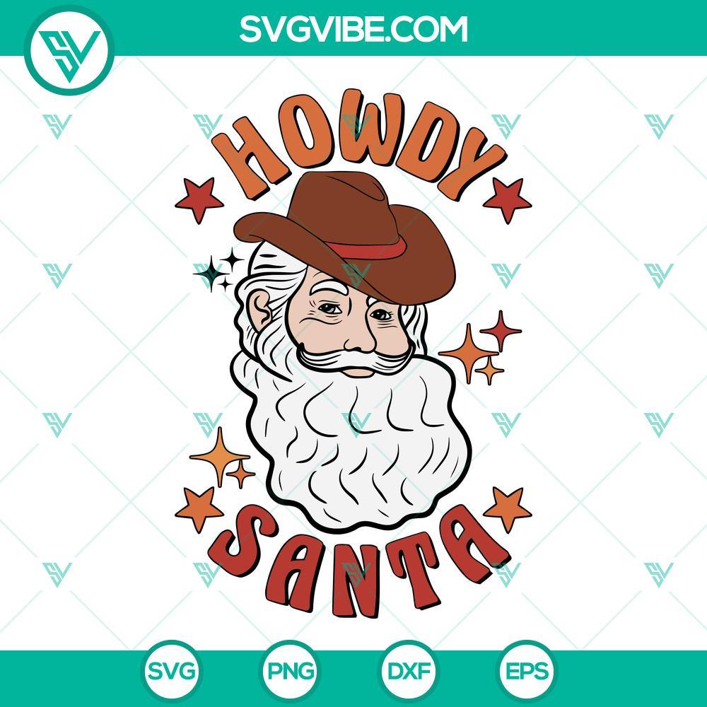 western cowboy santa claus svg howdy santa svg funny cowboy christmas svg 3 mockup