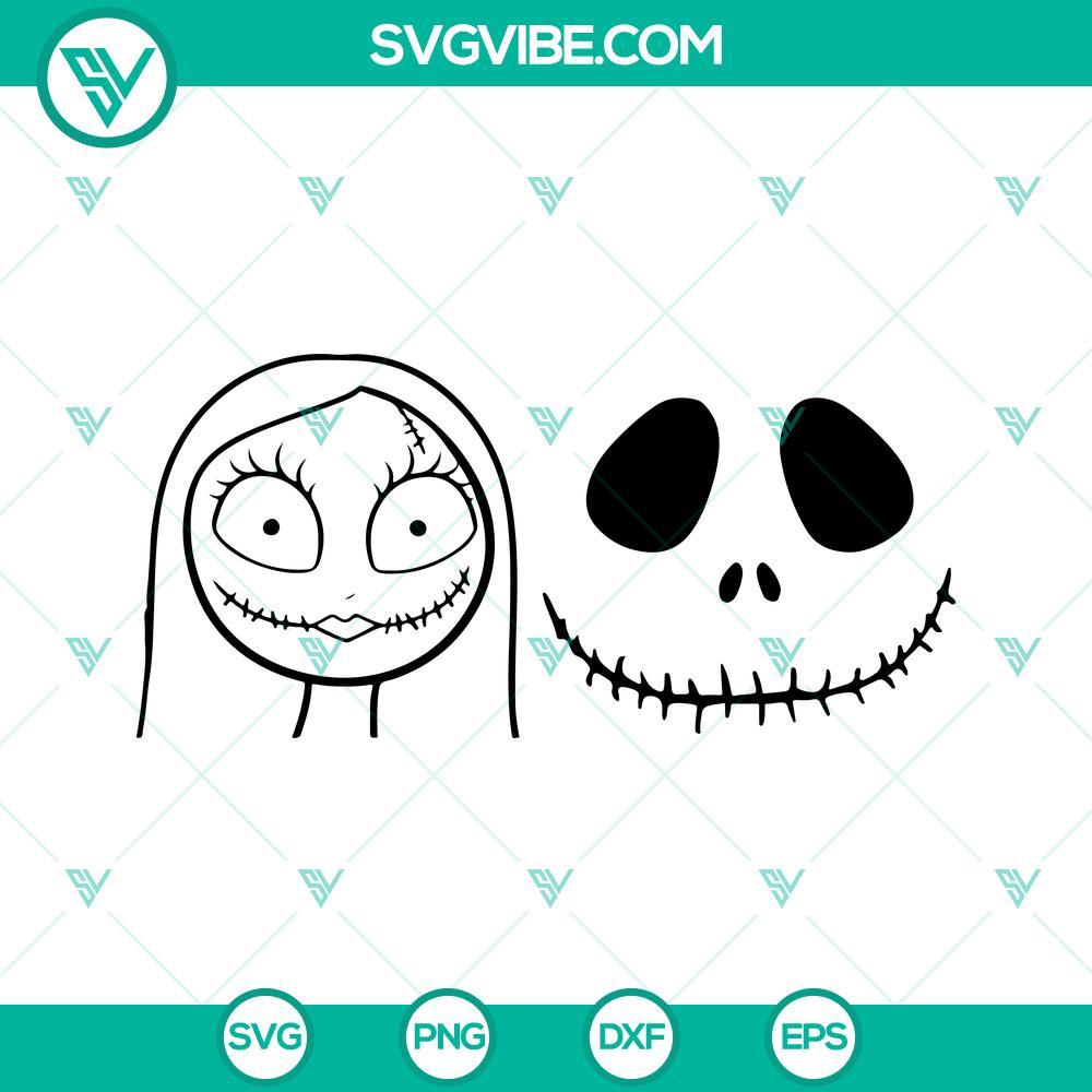 jack and sally svg jack skellington svg sally face svg the nightmare before christmas svg 1 mockup