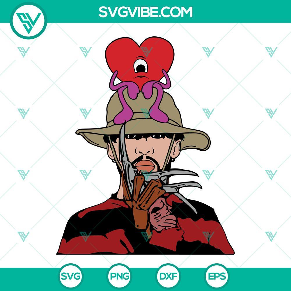 spooky bad bunny freddy krueger halloween svg png dxf eps vector clipart 1 mockup