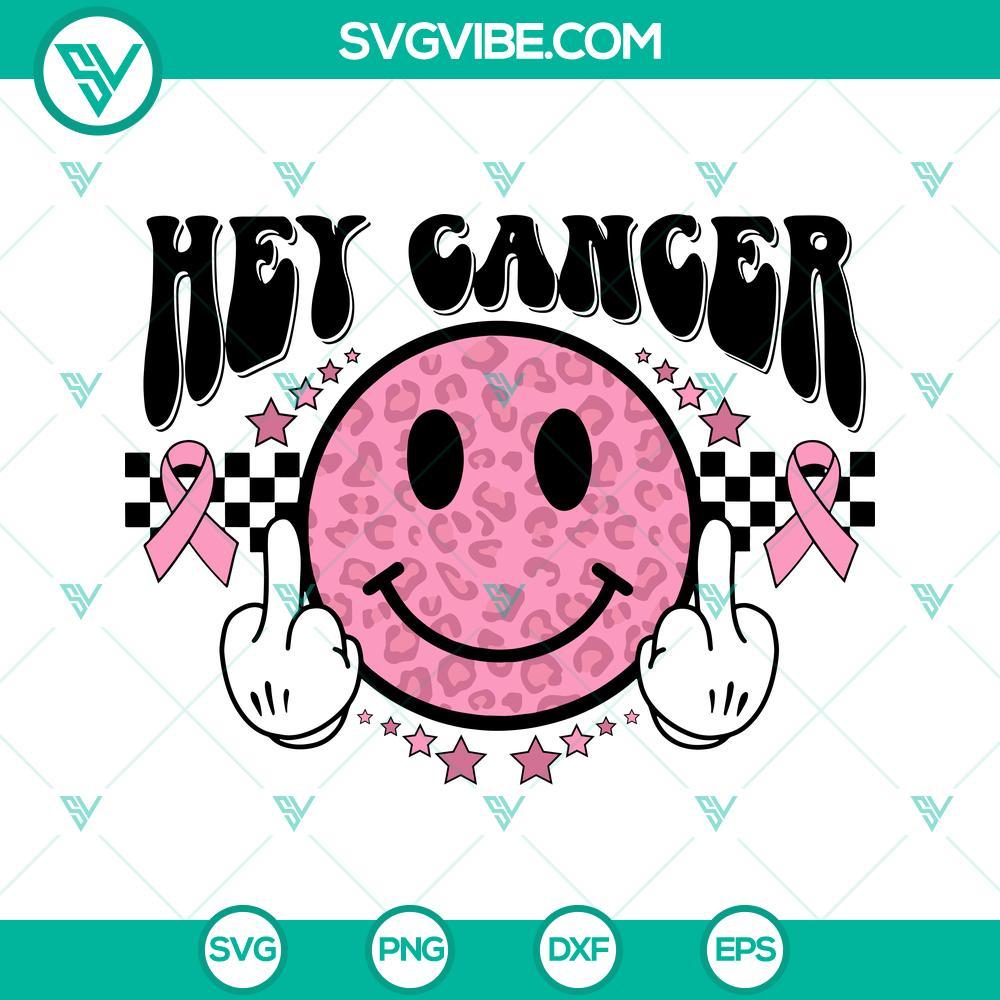 fuck cancer svg breast cancer awareness svg leopard smiley face svg retro cancer svg 6 mockup