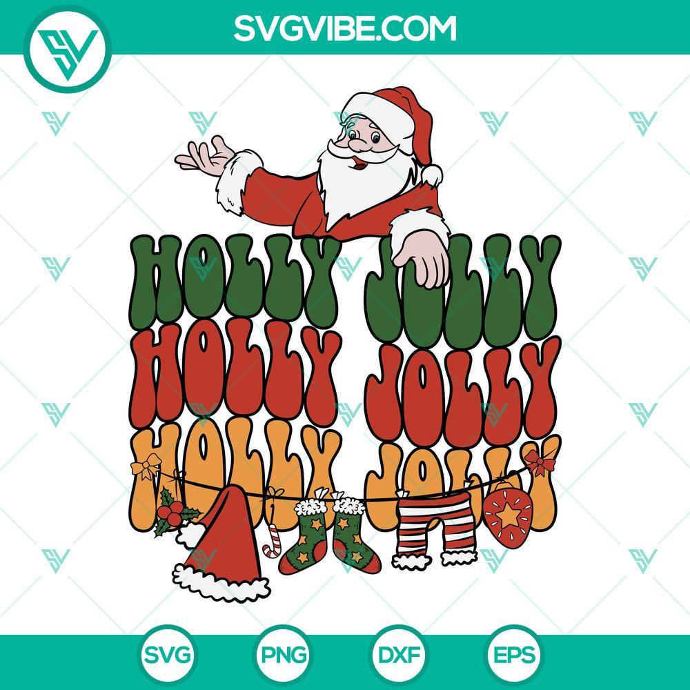 christmas holly jolly svg santa claus christmas svg christmas svg png dxf eps cut files 4 mockup