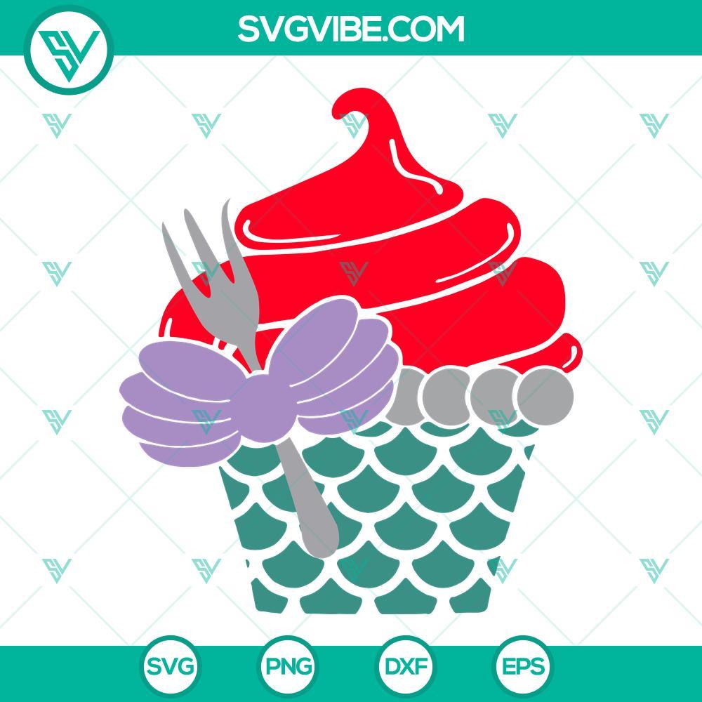 ariel cupcake svg the little mermaid svg disney princess cupcake birthday svg 4 mockup