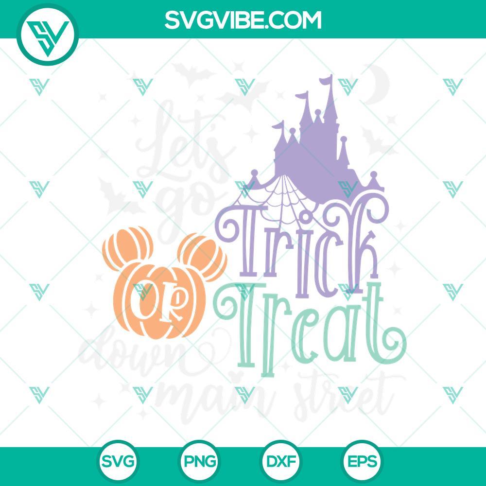 trick or treat down main street svg disney halloween castle svg happy halloween svg cut files 10 mockup