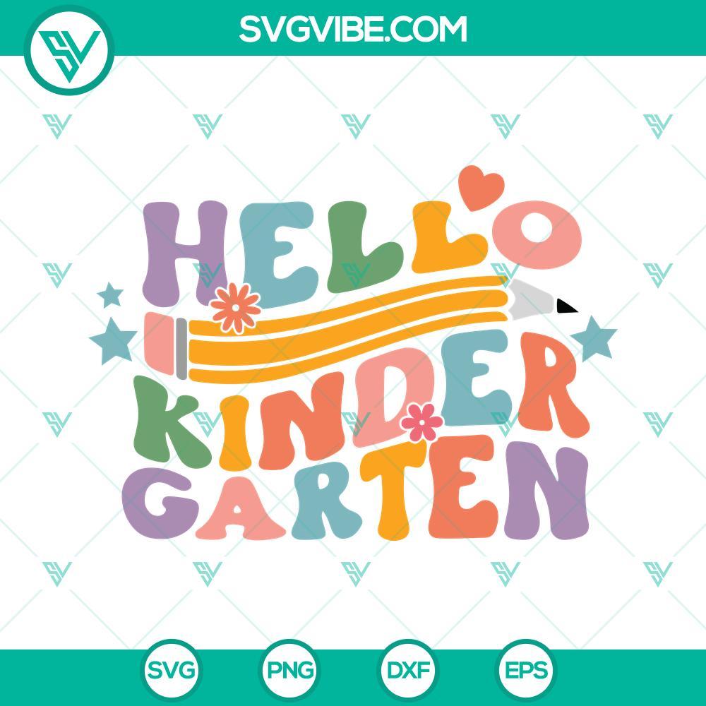 hello kindergarten svg retro kindergarten svg first day of school svg back to school svg 9 mockup