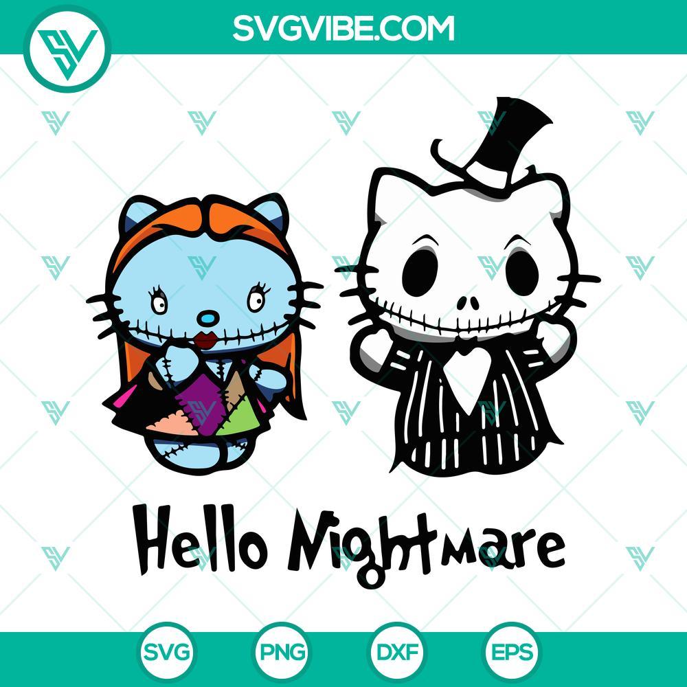 hello nightmare svg jack and sally hello kitty halloween svg jack skellington svg sally svg 5 mockup