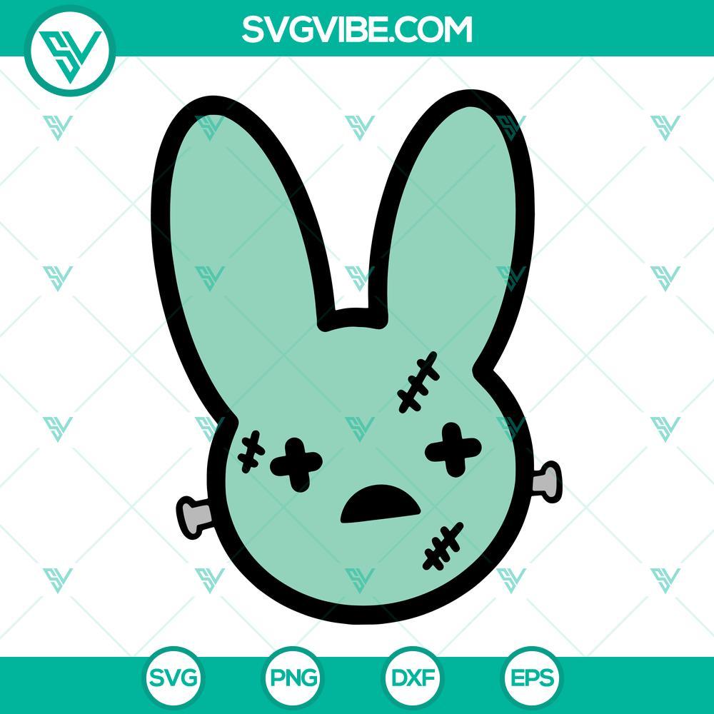 bad bunny logo frankenstein monster svg bad bunny logo halloween svg png dxf eps cricut 6 mockup