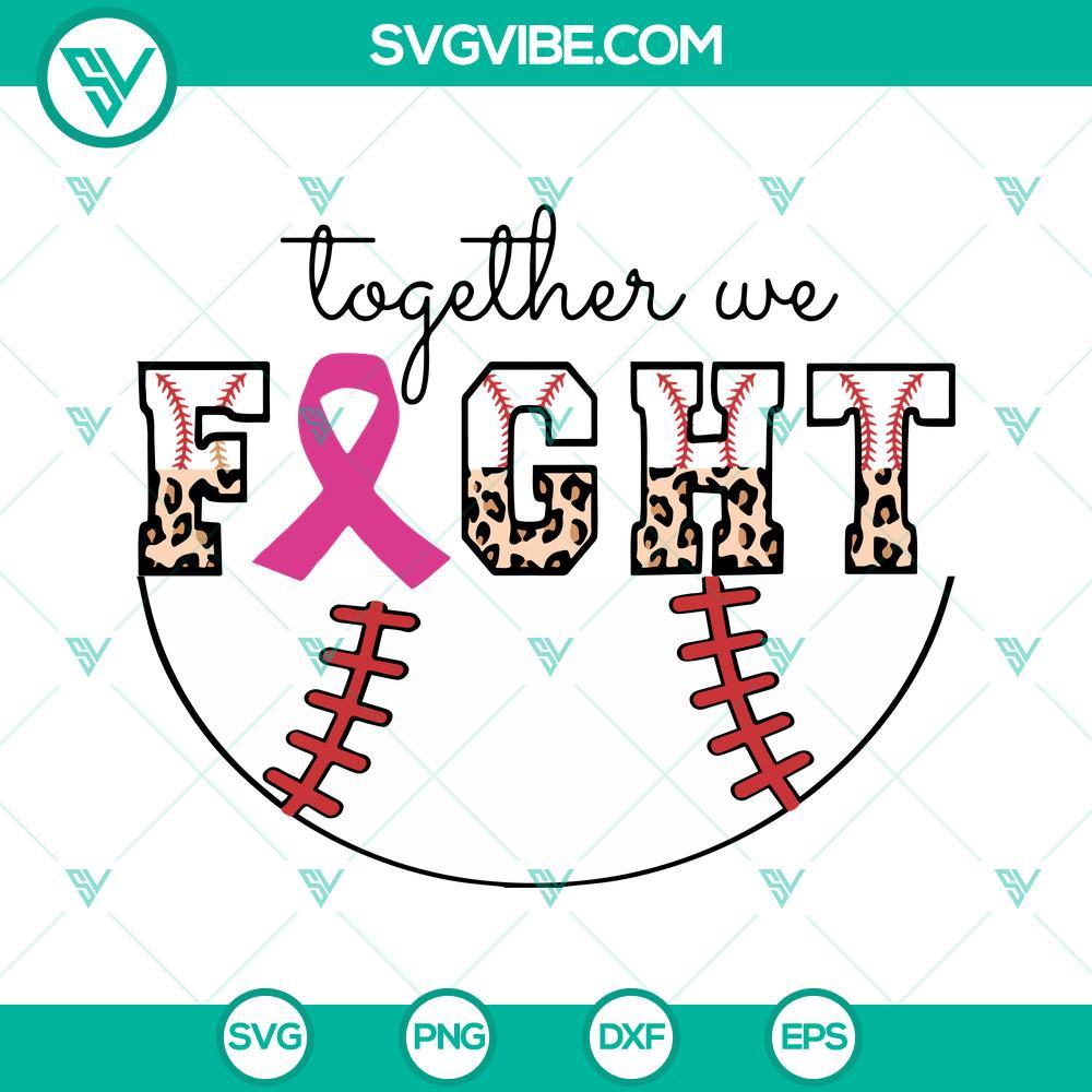 together we fight breast cancer awareness svg cancer half leopard baseball svg sport cancer fight svg 10 mockup