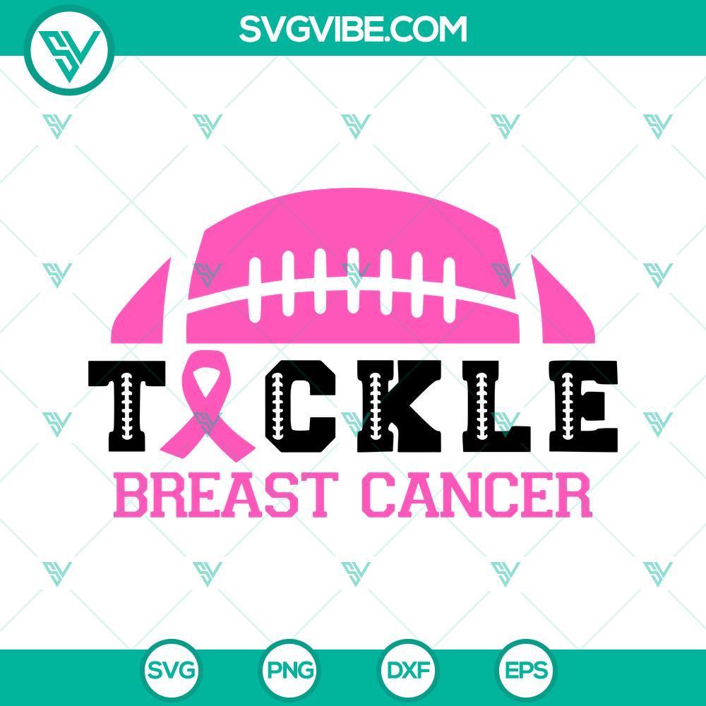 tackle breast cancer svg breast cancer awareness svg cancer fight svg football sport cancer svg 3 mockup