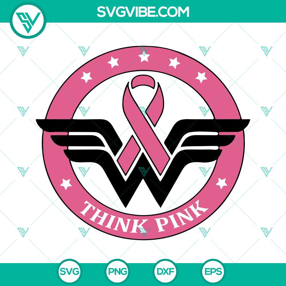 think pink wonder woman breast cancer awareness svg pink ribbon svg wonder woman fight cancer svg 7 mockup