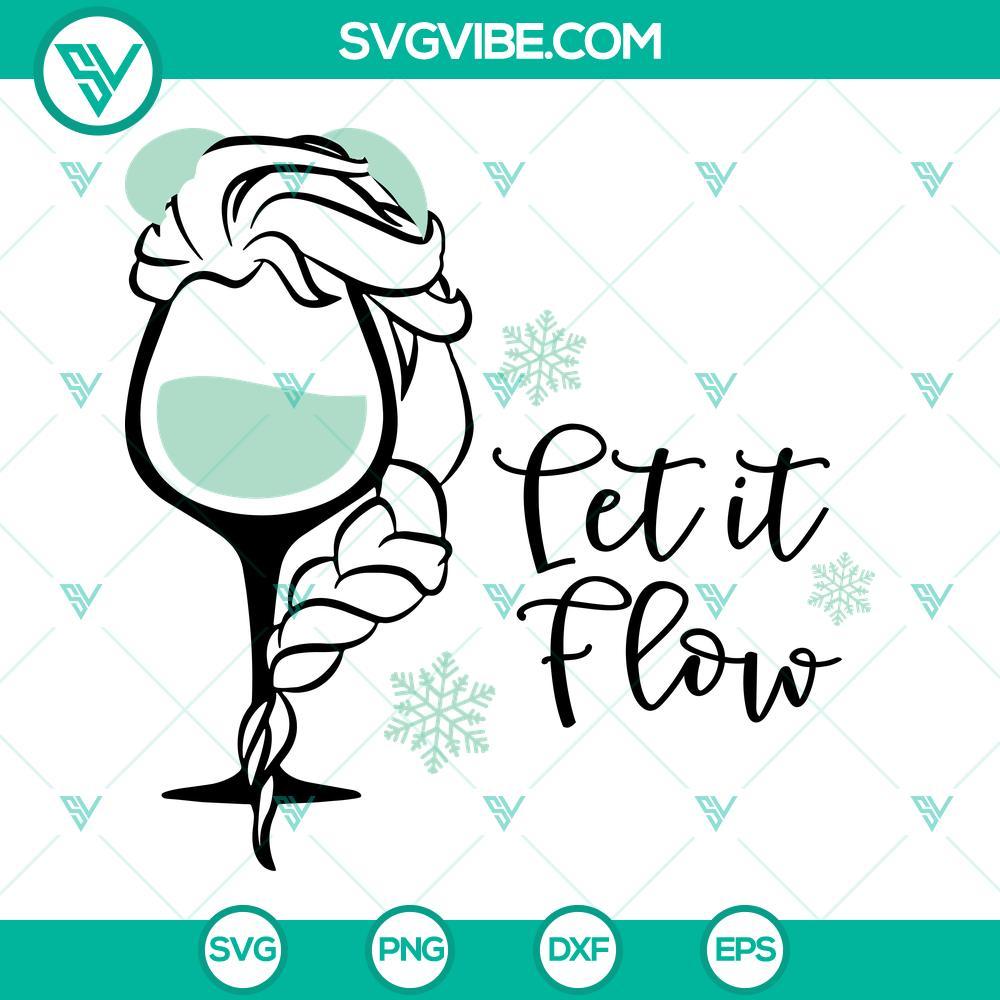 let it flow princess wine glass svg frozen svg elsa svg princess wine glass svg cut file 2 mockup