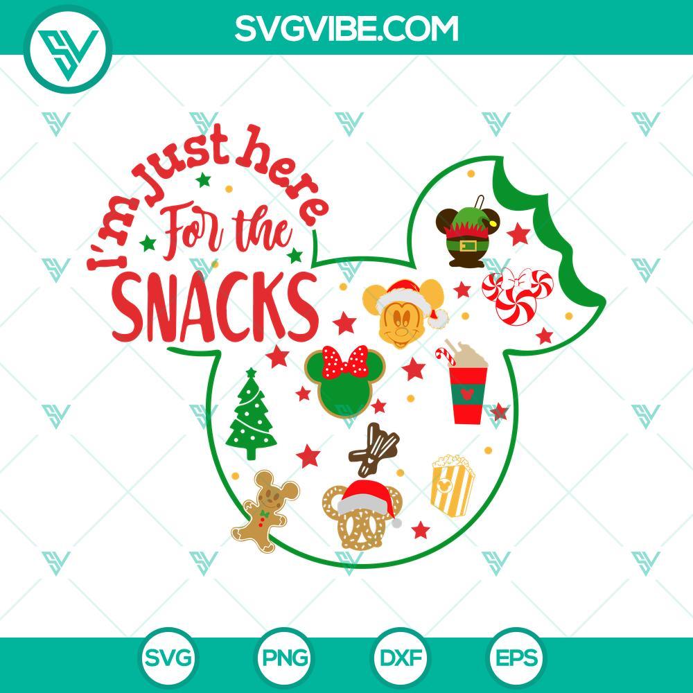 i m just here for the snacks disney christmas svg christmas 2022 mickey minnie mouse svg png dxf eps cut files 2 mockup