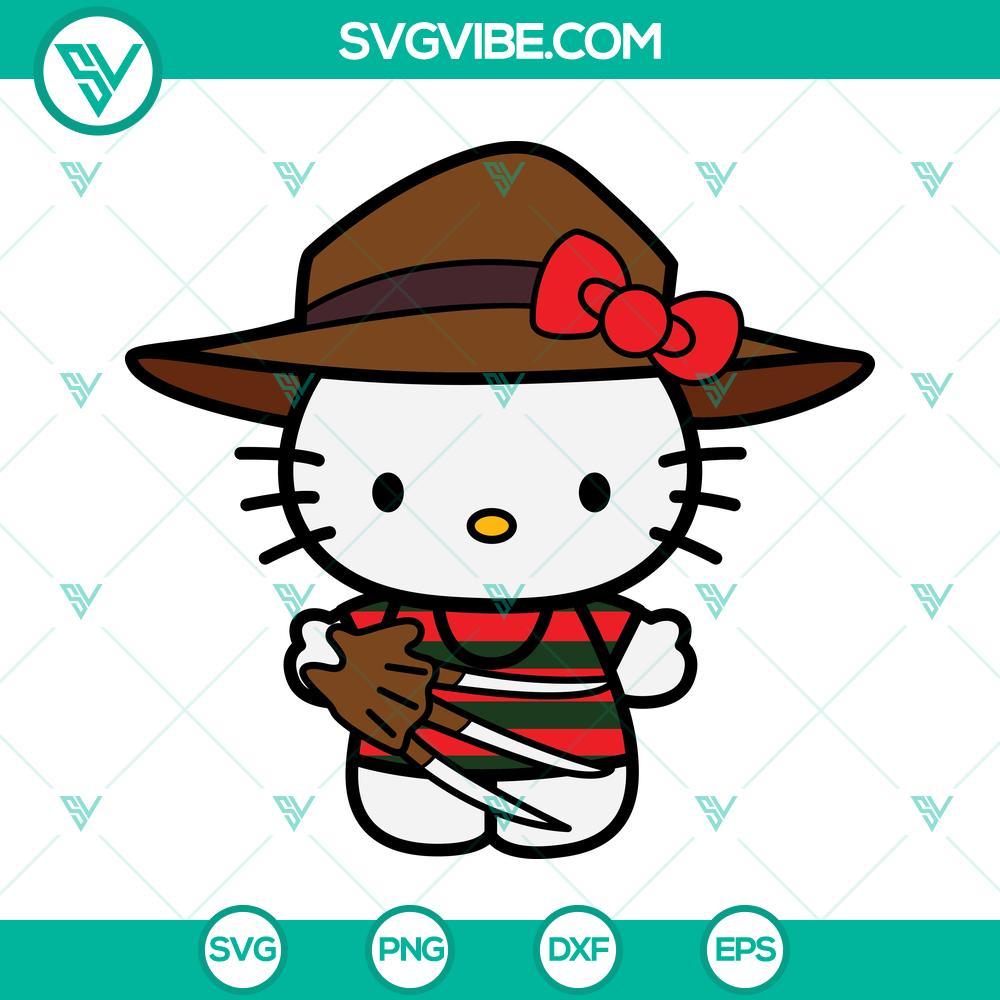 hello kitty freddy krueger svg bundle hello kitty horror halloween svg freddy kueger svg 3 mockup