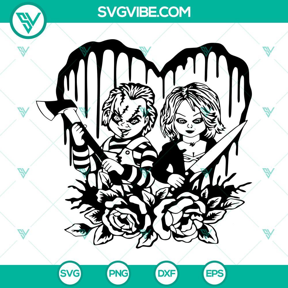 chucky and tiffany svg chucky bride svg chucky svg halloween svg vector cut files 1 mockup