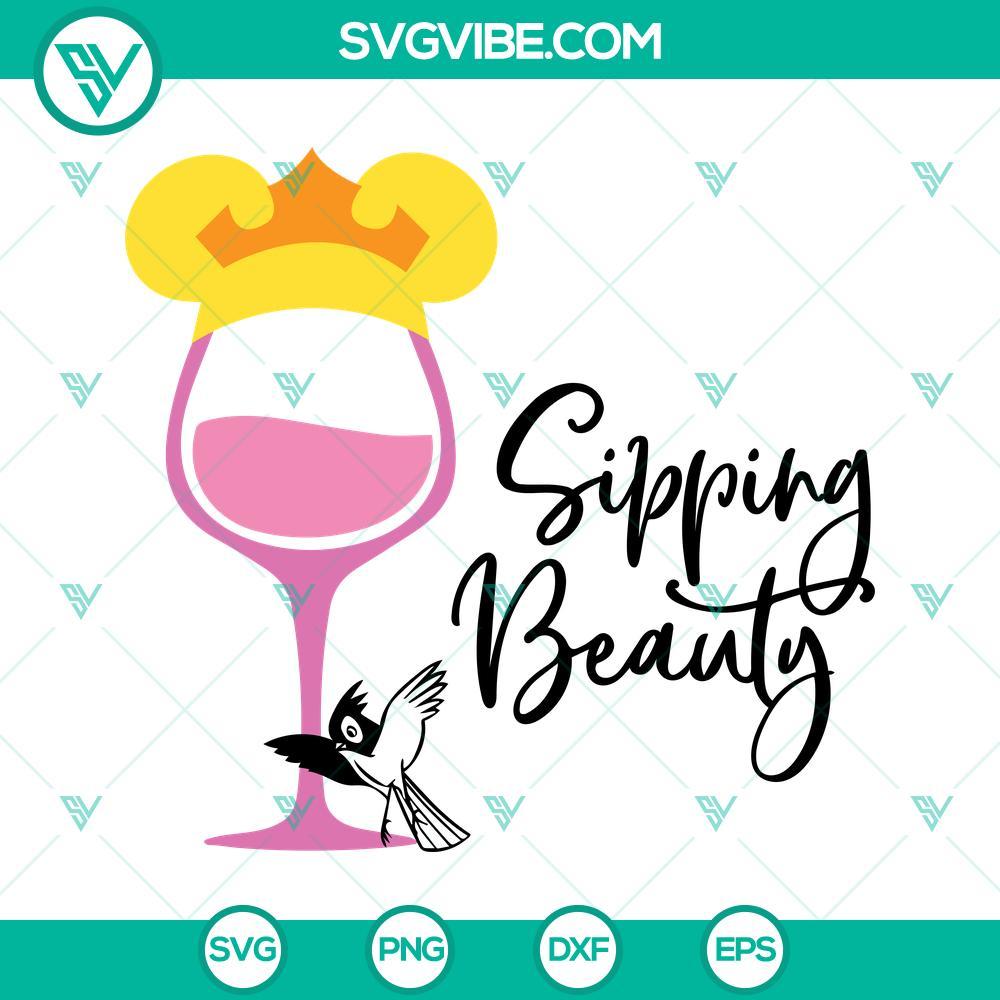 aurora sipping beauty svg princess wine glass svg aurora sleeping beauty svg 6 mockup