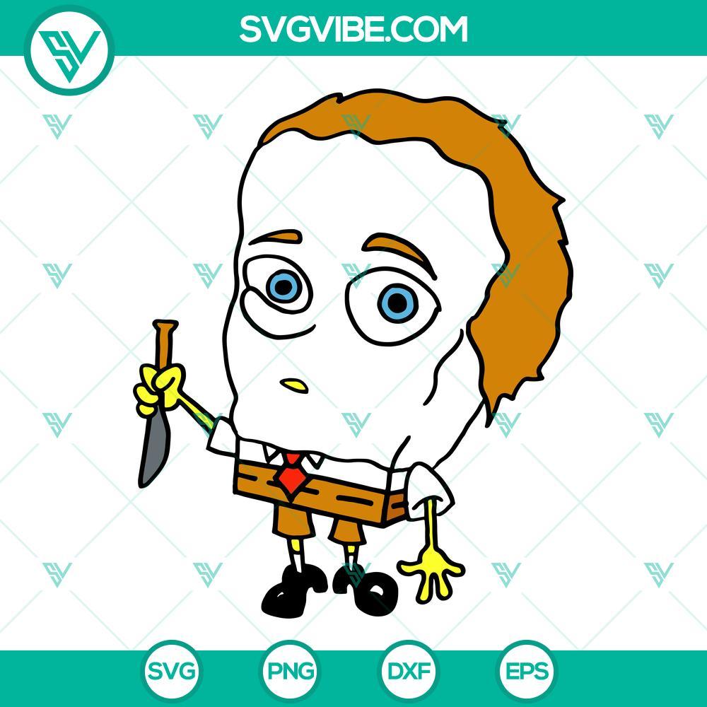 michael myers spongebob svg horror spongebob halloween svg png dxf eps cut files 6 mockup