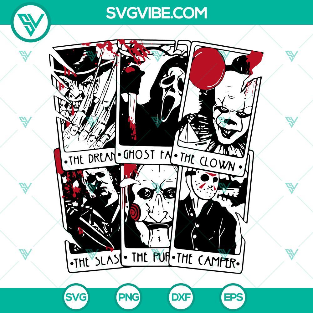 horror tarot cards svg horror characters svg halloween horror movie svg png dxf eps digital file 7 mockup