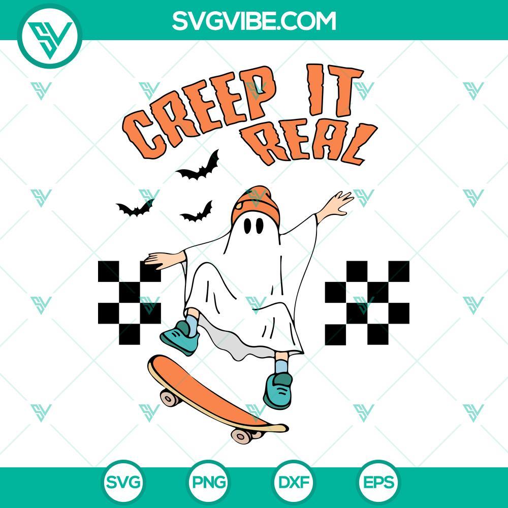 creep it real ghost skateboard svg boy halloween svg kids halloween svg png dxf eps files 1 mockup