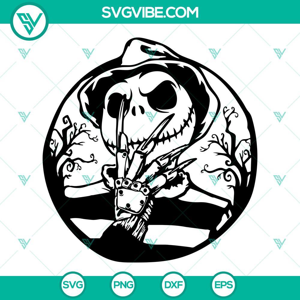 freddy skellington svg jack skellington svg freddy krueger svg horror movie svg funny halloween svg 2 mockup