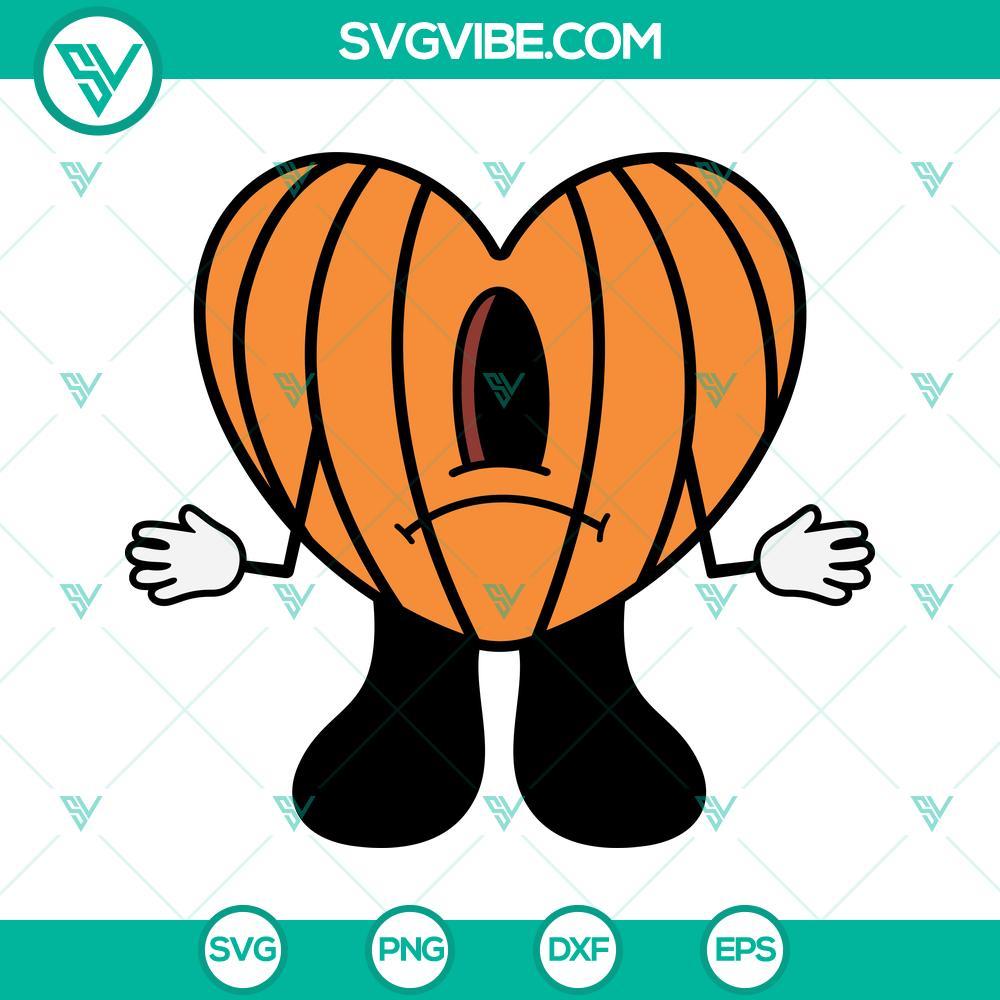 spooky bad bunny pumpkin halloween svg un verano sn ti heart halloween svg 10 mockup