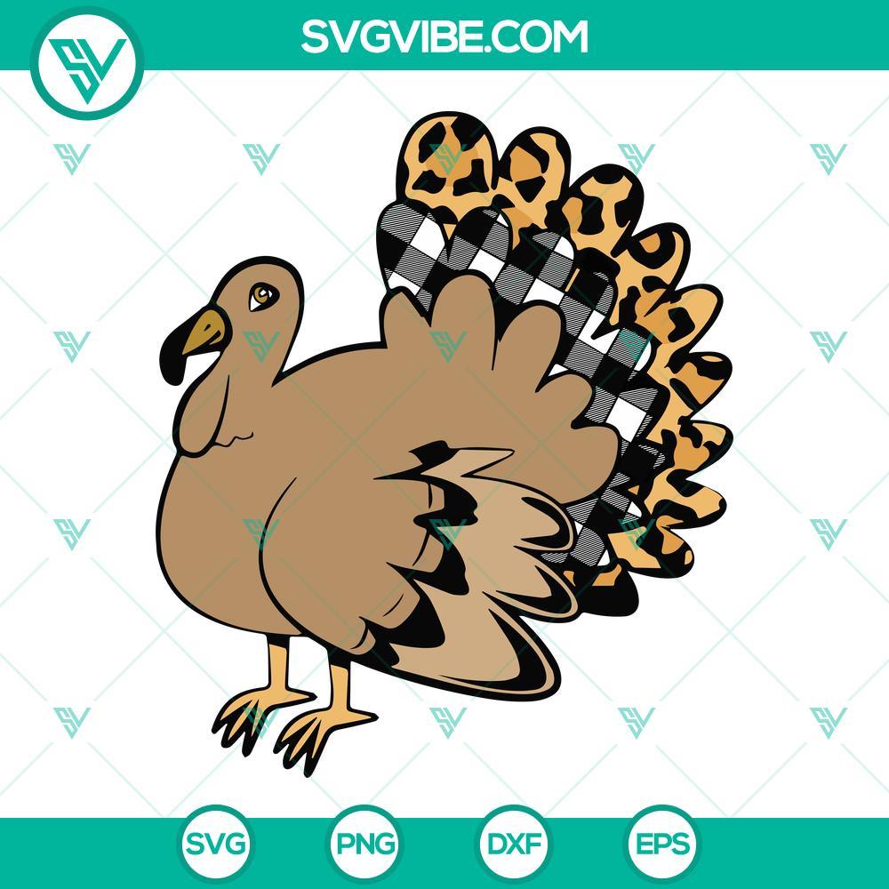 buffalo plaid cheetah leopard print turkey svg turkey thanksgiving svg png dxf eps 2 mockup