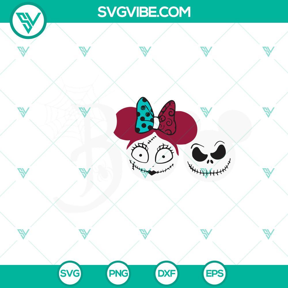 boo jack and sally svg the nightmare before christmas svg happy halloween svg 4 mockup