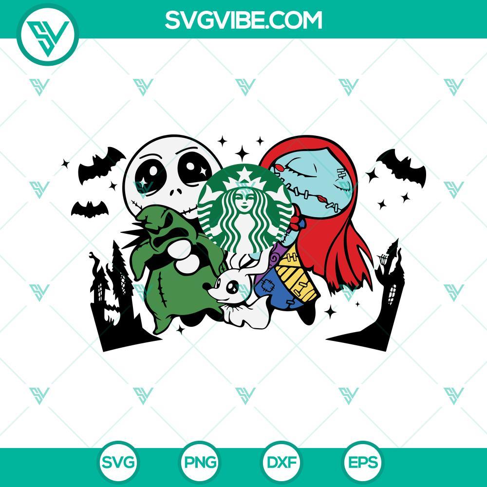 jack sally oogie boogie starbucks cold cup svg halloween nigthmare full wrap for starbucks svg 1 mockup