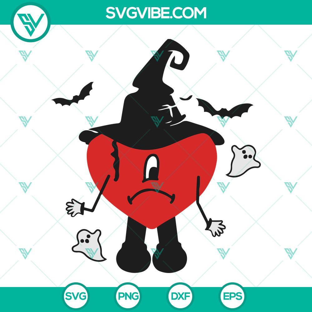 bad bunny heart witch hat halloween svg 5 mockup