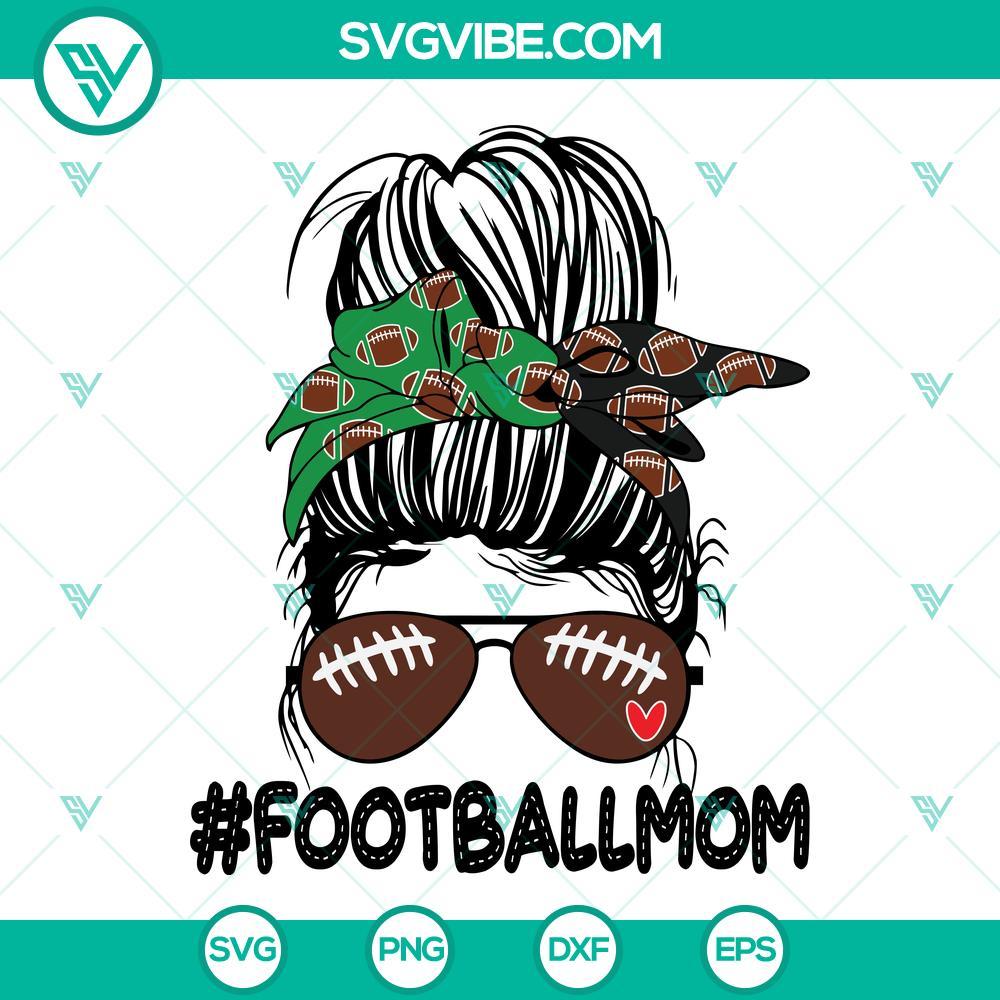 football mom svg messy bun football mom svg green and black football svg 4 mockup