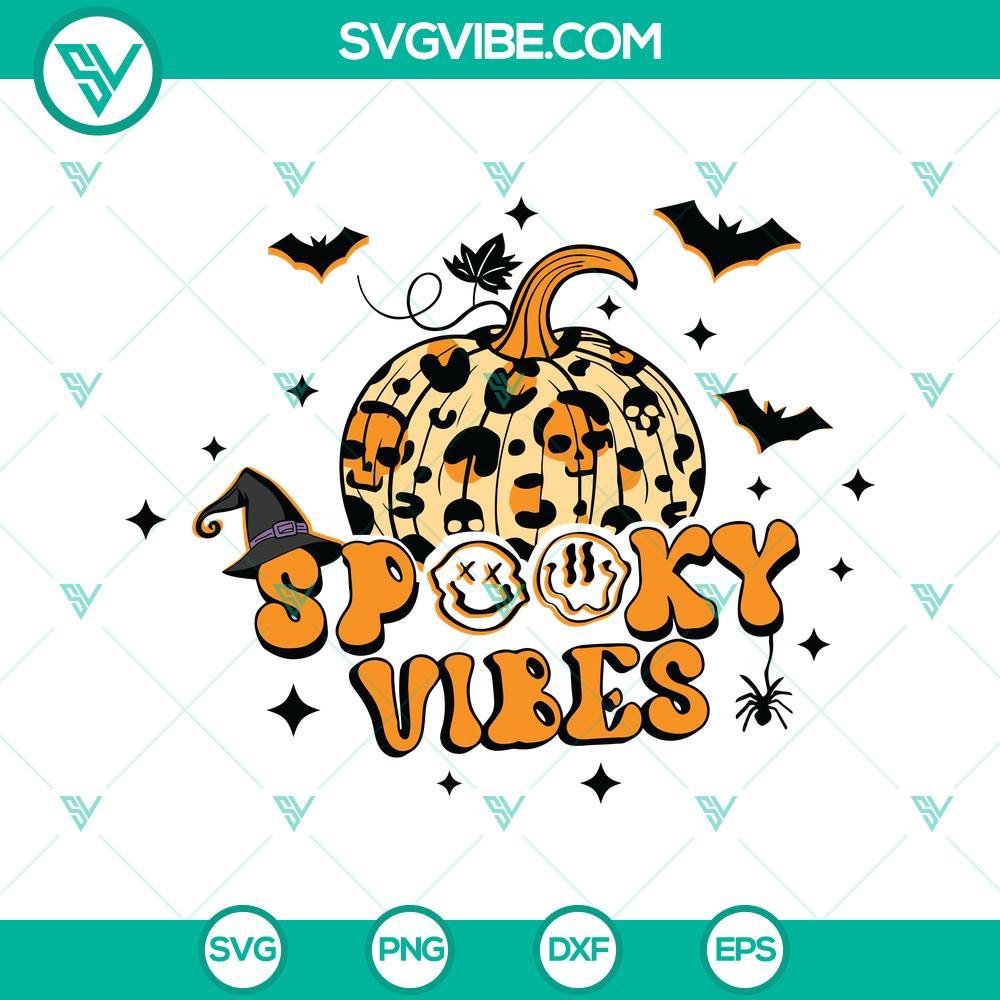 spooky vibes leopard pumpkin halloween svg png dxf eps cut files for cricut silhouette 5 mockup