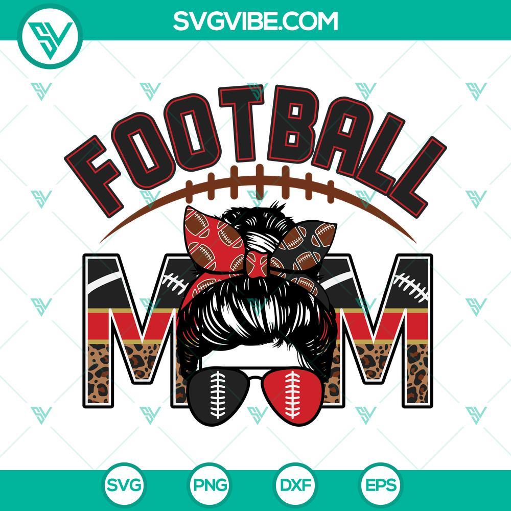 football mom black and red svg leopard print football mom svg messy bun football mom svg 5 mockup