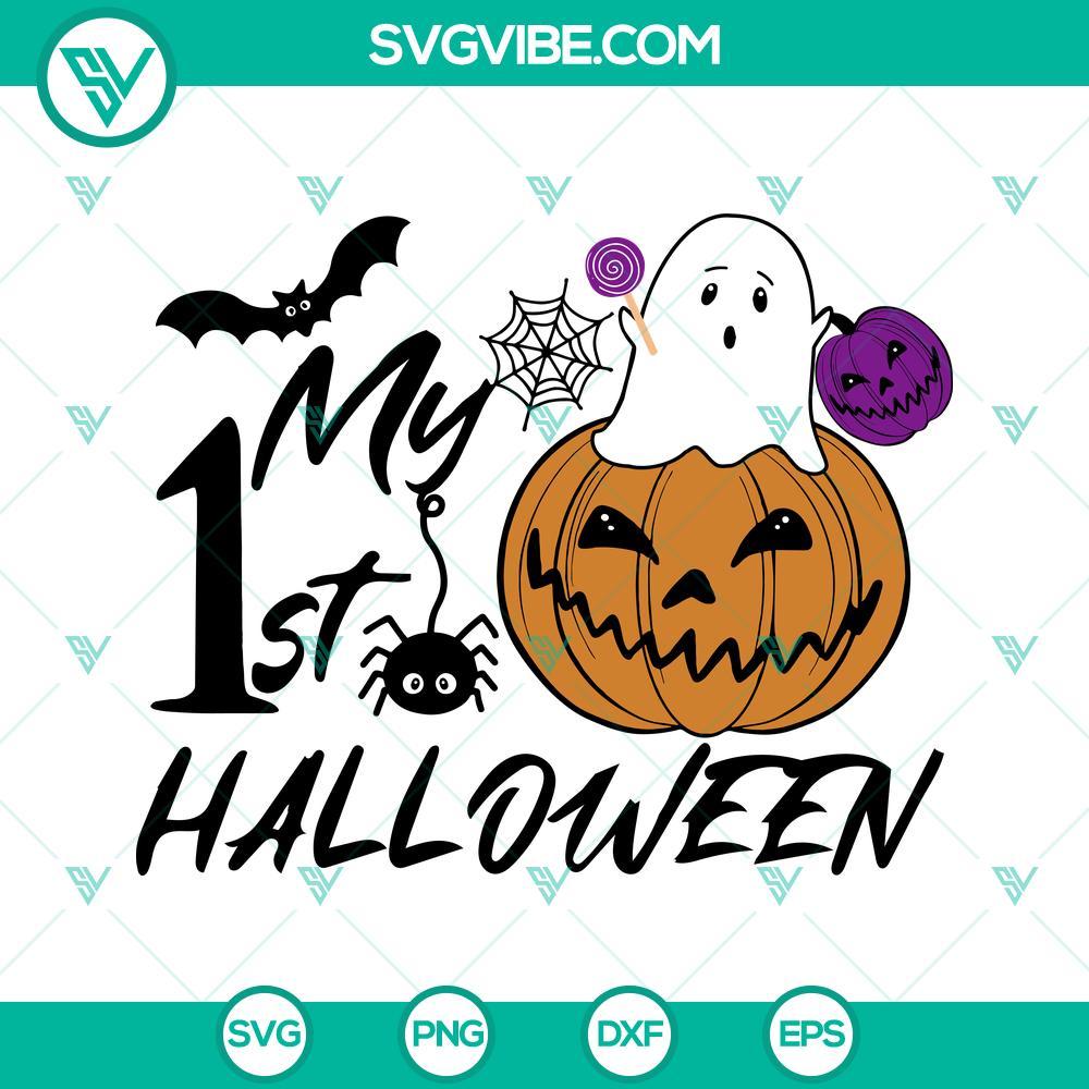 my 1st halloween svg my first halloween svg baby halloween svg cute halloween ghost vith pumpkin svg 10 mockup